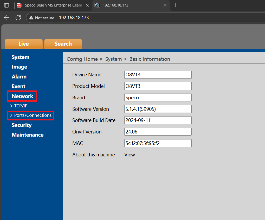 How to use an RTSP Stream from a Speco Blue Camera