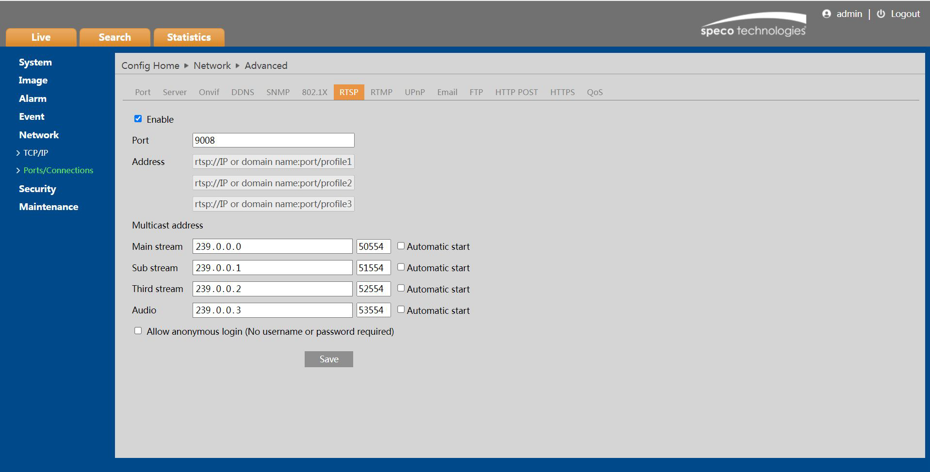 How to get an RTSP stream directly from an IP Camera