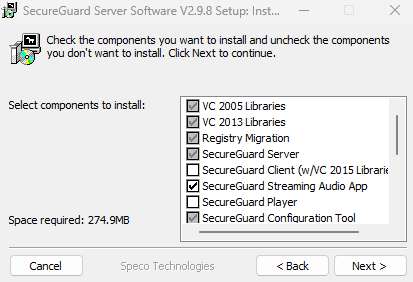 How to install SecureGuard VMS software